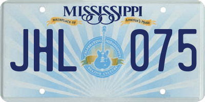 MS license plate JHL075