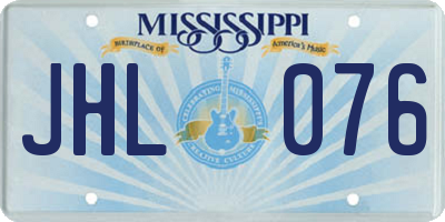 MS license plate JHL076