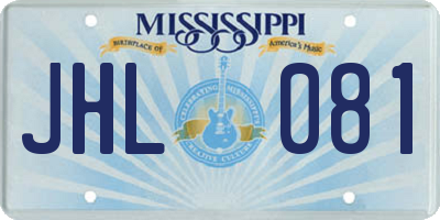 MS license plate JHL081