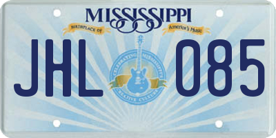 MS license plate JHL085