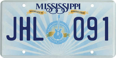 MS license plate JHL091