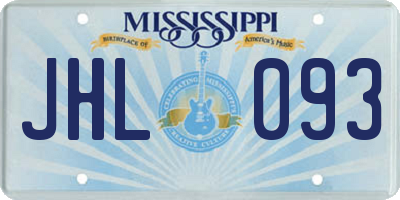 MS license plate JHL093