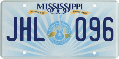 MS license plate JHL096
