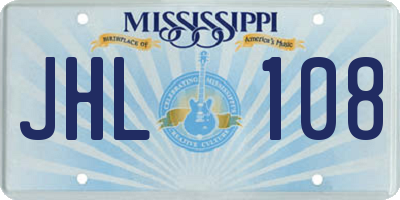 MS license plate JHL108