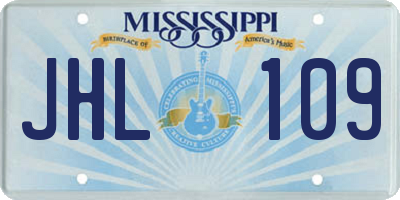 MS license plate JHL109