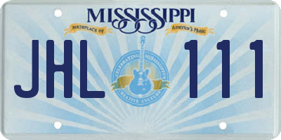 MS license plate JHL111