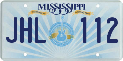 MS license plate JHL112