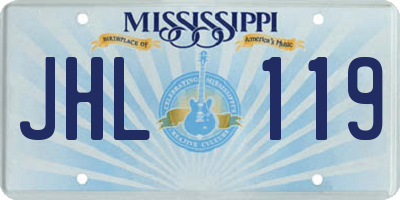 MS license plate JHL119