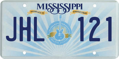 MS license plate JHL121