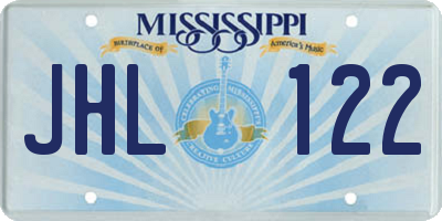 MS license plate JHL122