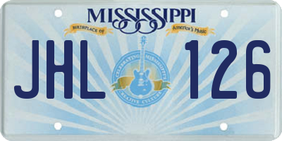 MS license plate JHL126