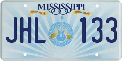 MS license plate JHL133