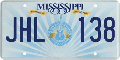 MS license plate JHL138