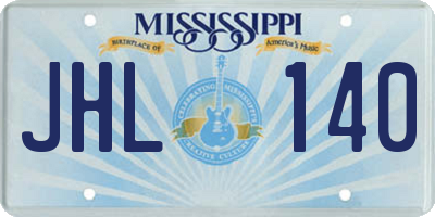 MS license plate JHL140