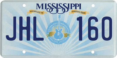 MS license plate JHL160