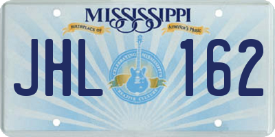 MS license plate JHL162