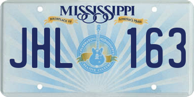 MS license plate JHL163