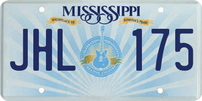 MS license plate JHL175