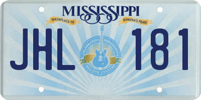 MS license plate JHL181