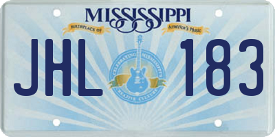 MS license plate JHL183