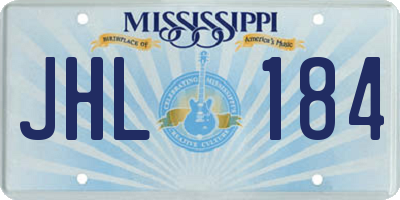 MS license plate JHL184