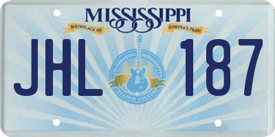 MS license plate JHL187