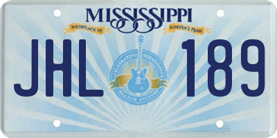 MS license plate JHL189