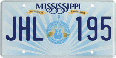 MS license plate JHL195
