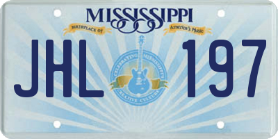 MS license plate JHL197