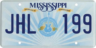 MS license plate JHL199