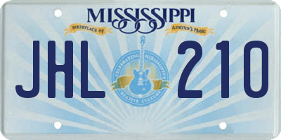 MS license plate JHL210