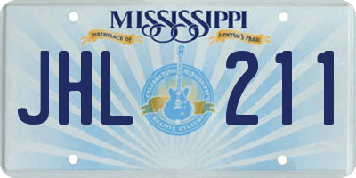 MS license plate JHL211