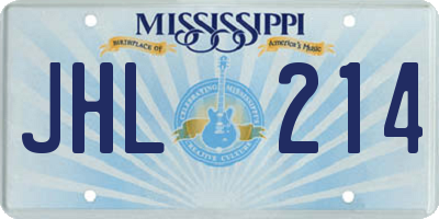 MS license plate JHL214