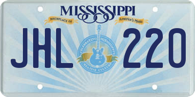 MS license plate JHL220