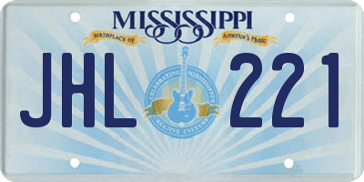 MS license plate JHL221