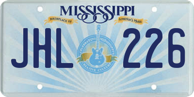 MS license plate JHL226