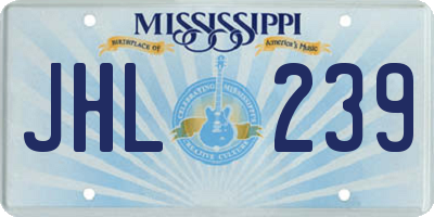 MS license plate JHL239