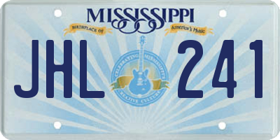 MS license plate JHL241