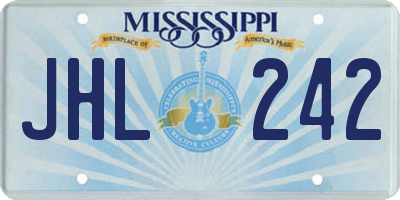 MS license plate JHL242