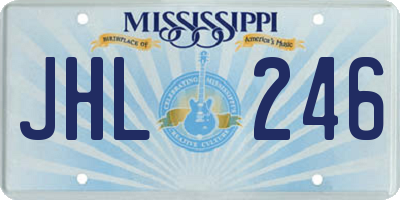 MS license plate JHL246