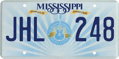 MS license plate JHL248