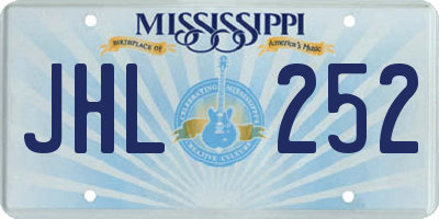 MS license plate JHL252
