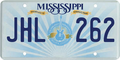 MS license plate JHL262