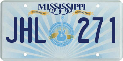MS license plate JHL271