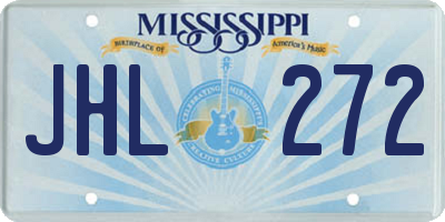 MS license plate JHL272