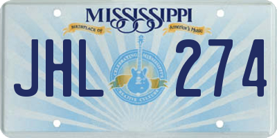 MS license plate JHL274