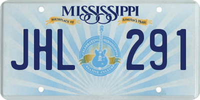 MS license plate JHL291