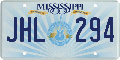 MS license plate JHL294