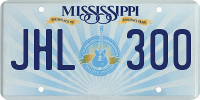 MS license plate JHL300