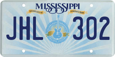 MS license plate JHL302